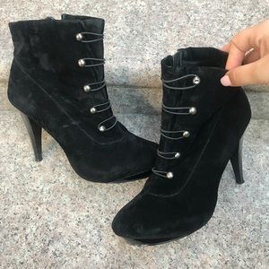 Black velvet Bootie Heels
